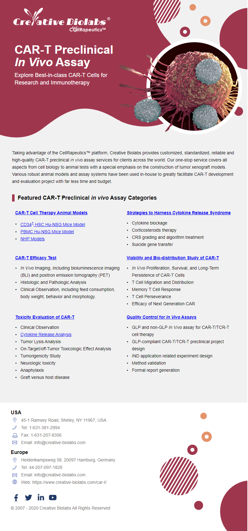 Flyer: CAR-T Preclinical In Vivo Assay