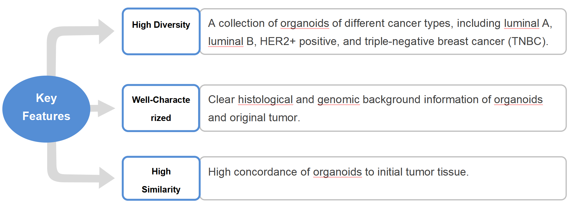 Features of Our Breast Cancer Organoid Biobank