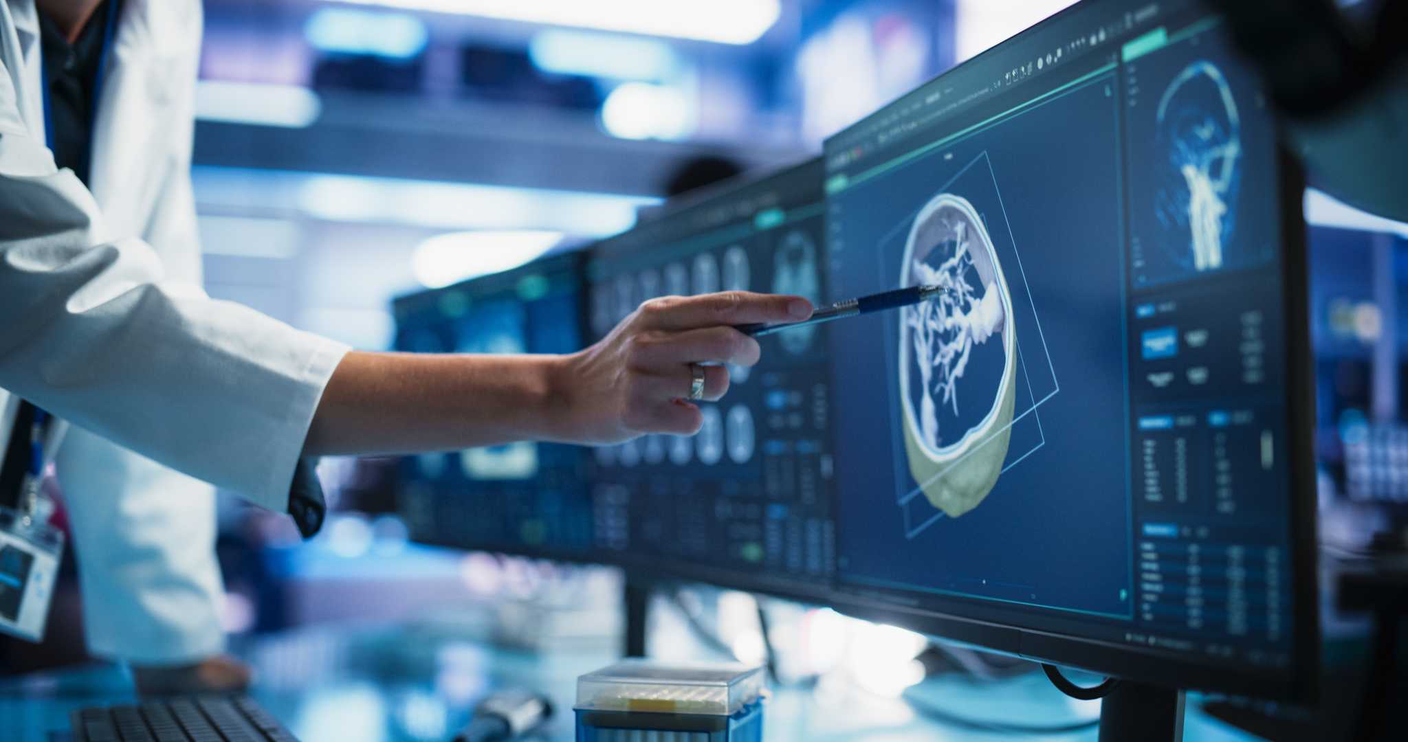 Scientists working in a modern laboratory