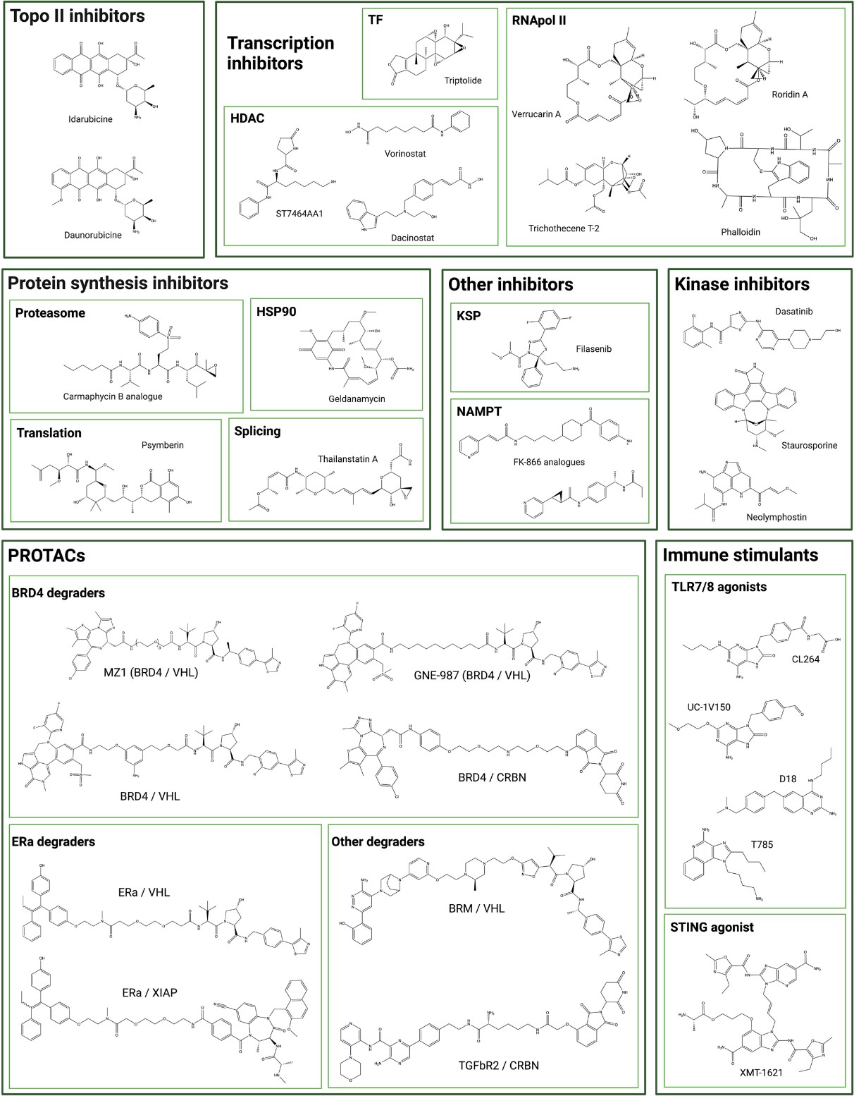 Fig.1 Chemical structures of conjugated unconventional ADC payloads. (OA Literature)