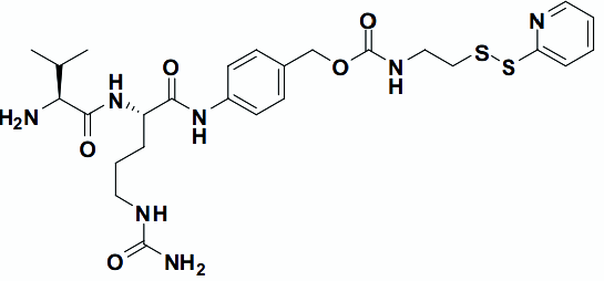 4-((S)-2-((S)-2-amino-3-
methylbutanamido)-5-
ureidopentanamido)benzyl 2-(pyridin-
2-yldisulfanyl)ethylcarbamate