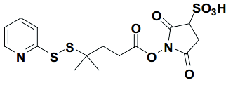 1-(4-methyl-4-(pyridin-2-yldisulfanyl)pentanoyloxy)-2,5-dioxopyrrolidine-3-sulfonic acid