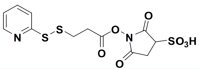 2,5-dioxo-1-(3-(pyridin-2-yldisulfanyl)propanoyloxy)pyrrolidine-3-sulfonic acid