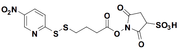 1-(4-((5-nitropyridin-2-yl)disulfanyl)butanoyloxy)-2,5-dioxopyrrolidine-3-sulfonic acid