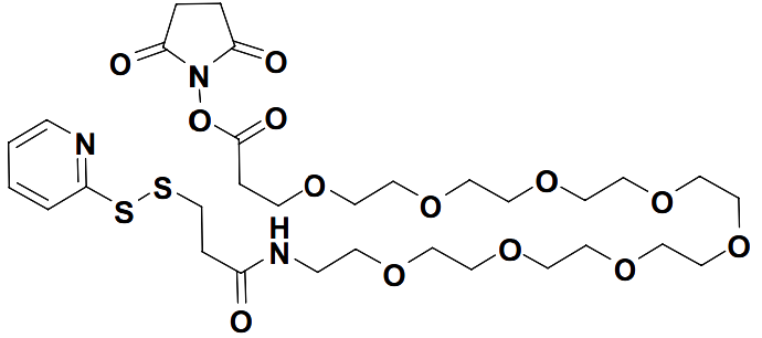 2,5-dioxopyrrolidin-1-yl 3-oxo-1-(pyridin-2-yldisulfanyl)-7,10,13,16,19,22,25,28-octaoxa-4-azahentriacontan-31-oate