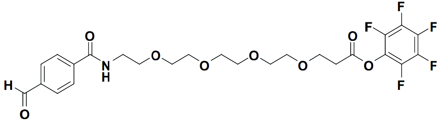 2,3,4,5,6-pentafluorophenyl 1-[(4-formylphenyl)formamido]-3,6,9,12-tetraoxapentadecan-15-oate