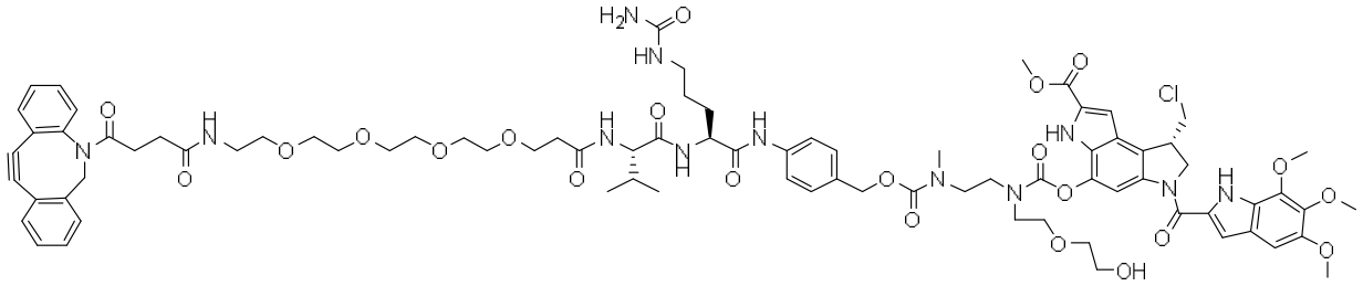 DBCO-PEG4-vc-PAB-(PEG2)-Duocarmycin SA
