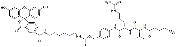 FAM-amido hexamethylene carbamate-PAB-Cit-Val-Alkyne