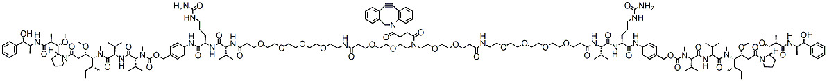 N-DBCO-N-bis(PEG2-amide-PEG4-Val-cit-PAB-MMAE)