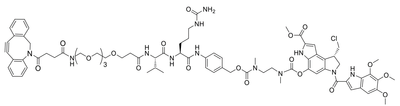 DBCO-PEG4-VC-PAB-DMAE-Duocarmycin SA