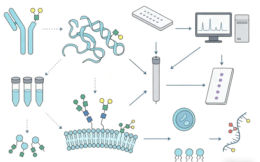 Glycosylation Analysis Research Diagram by Creative Biolabs. (Creative Biolabs Original)