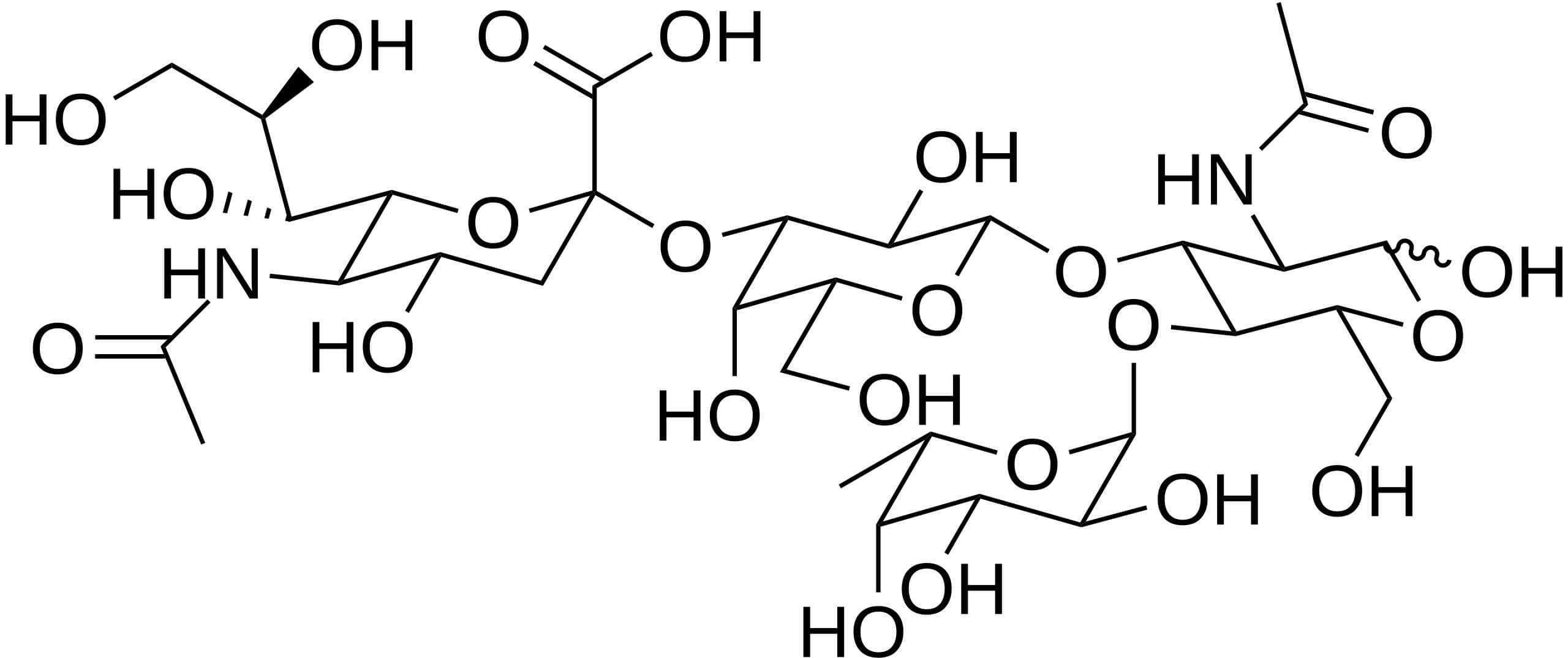 The chemical structure of sLeA (CA19-9). (From Wiki, Public Domain)