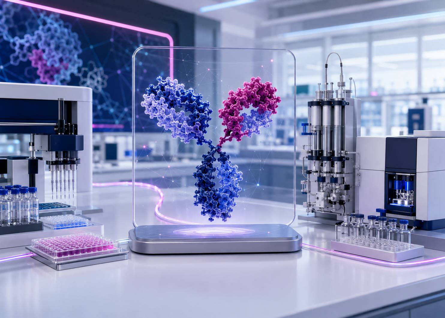 Bispecific antibody research and molecular design visualization
