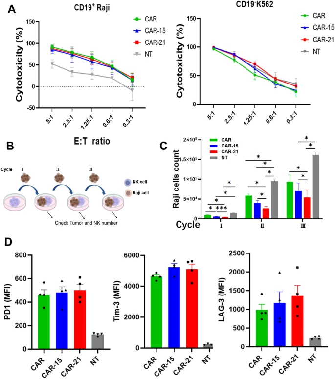 Fig.1 Cytotoxicity testing of CAR-NK cells. (OA Literature)