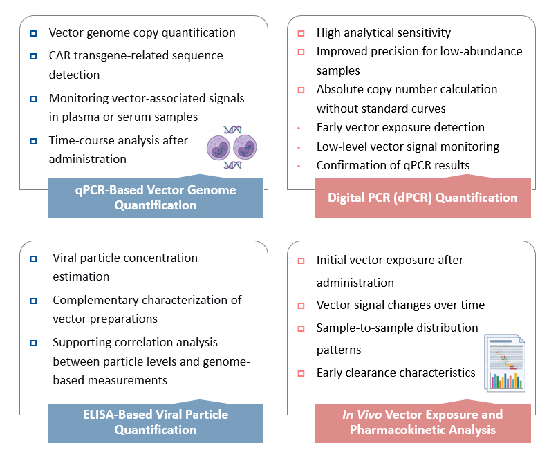 Evaluation of In Vivo CAR Lentiviral Vector Physical Titer Quantification (qPCR / dPCR / ELISA) Service. (Creative Biolabs Original)