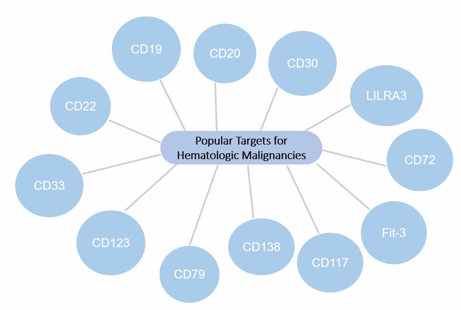 Popular targets profile for hematologic malignancies.