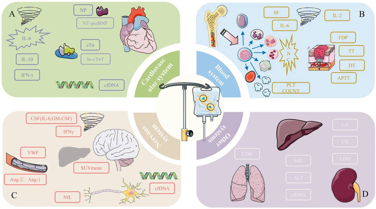 Fig.1 Parameters for assessing CAR-T therapy. (OA Literature)