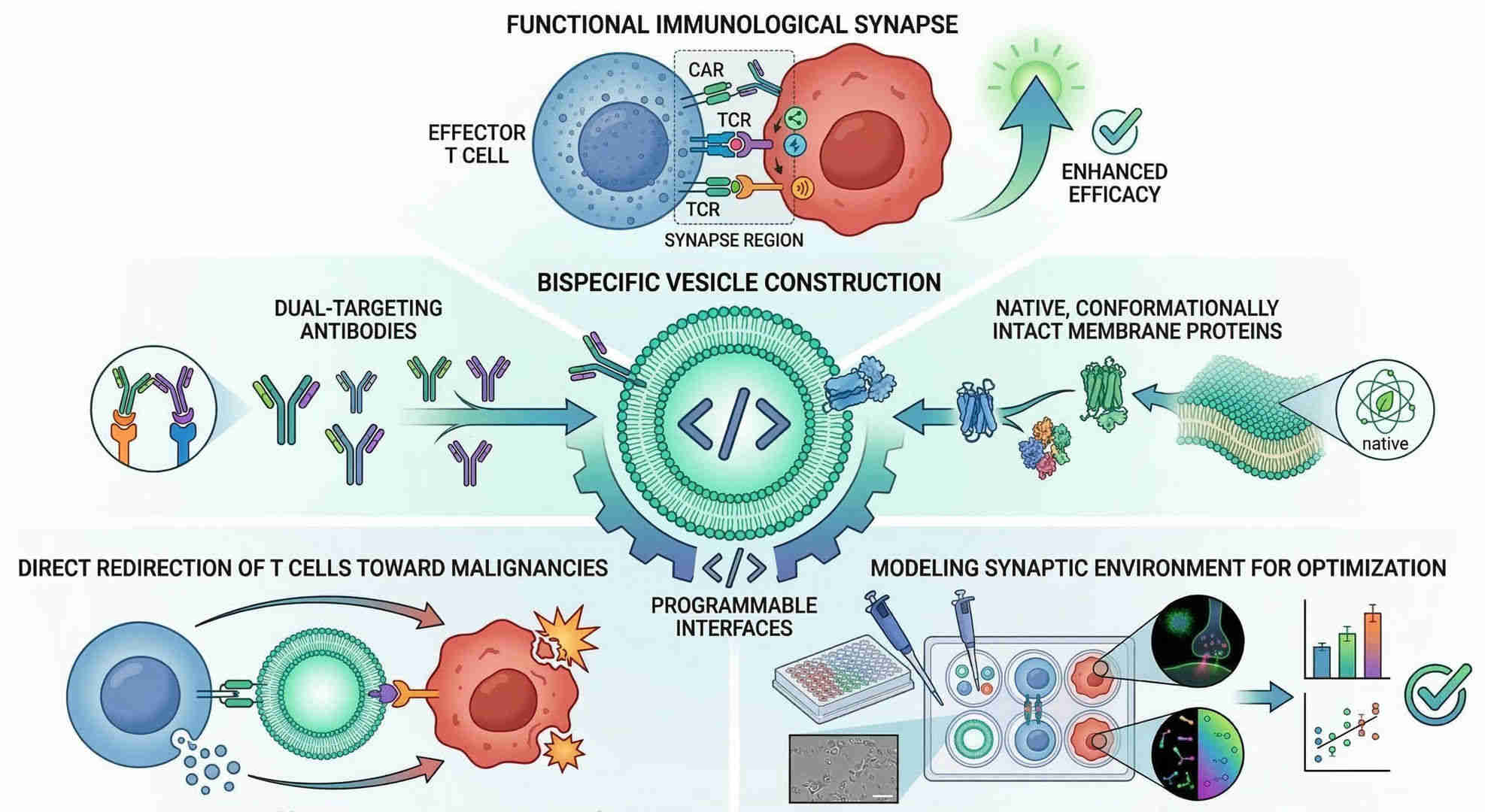 Fig.1 Engineering bispecific vesicles to mimic the CAR-T immunological synapse. (Creative Biolabs Original)