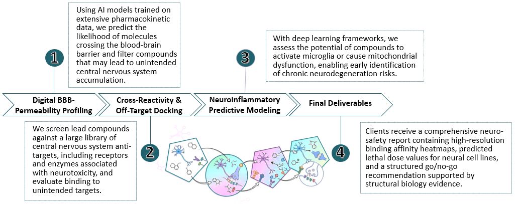 Workflow of AI-Powered Neurotoxicity Cross-Reactivity Screening Service. (Creative Biolabs Original)