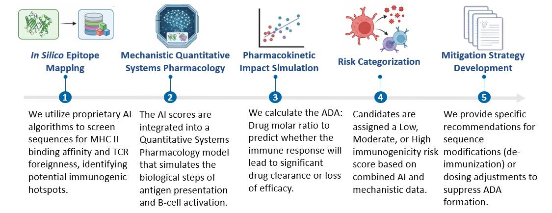 Workflow of AI-Integrated Immunogenicity Risk Scoring Service. (Creative Biolabs Original)