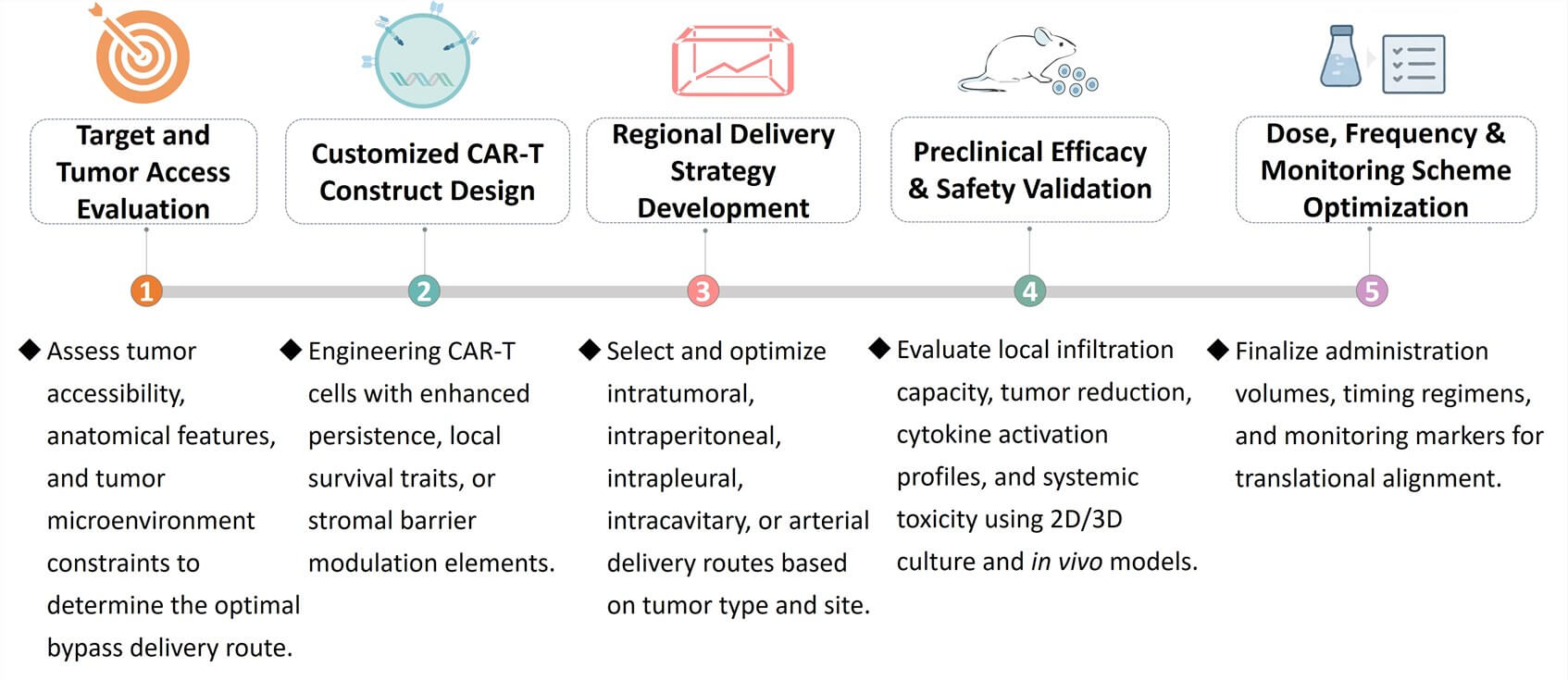 Workflow of CAR-T Development through Bypass Systemic Trafficking. (Creative Biolabs Original)