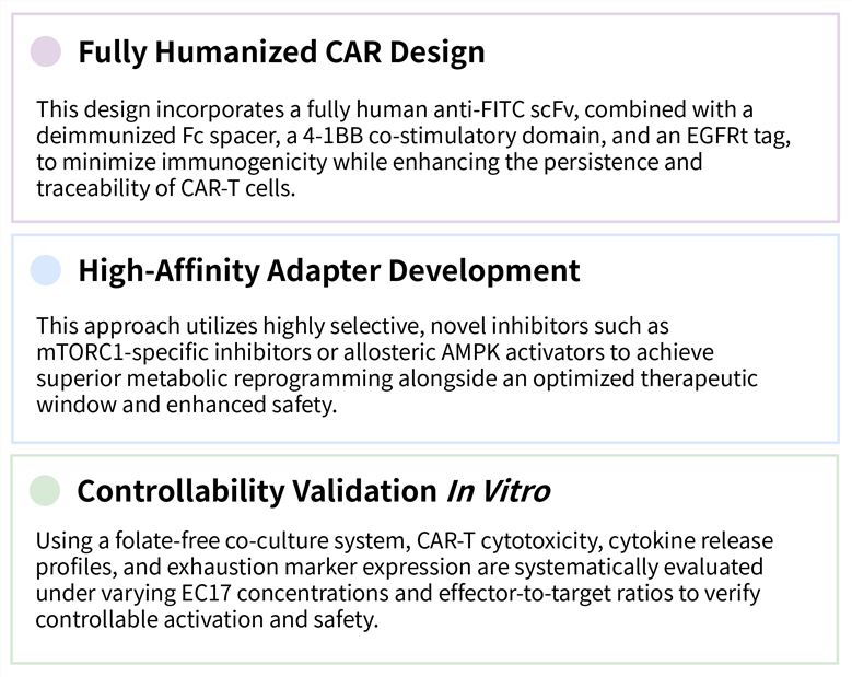Featured services of solid tumor targeting CAR-T development service with FITC-Folate adapter switch. (Creative Biolabs Original)