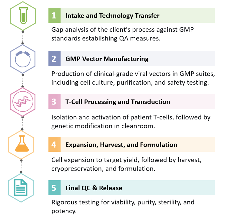 Workflow of Clinical Grade CAR-T Manufacturing. (Creative Biolabs Original)