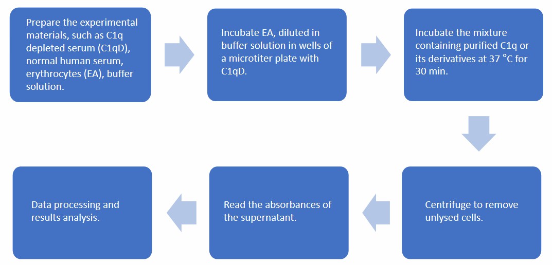 Flow chart of the C1q hemolytic assay protocol.
