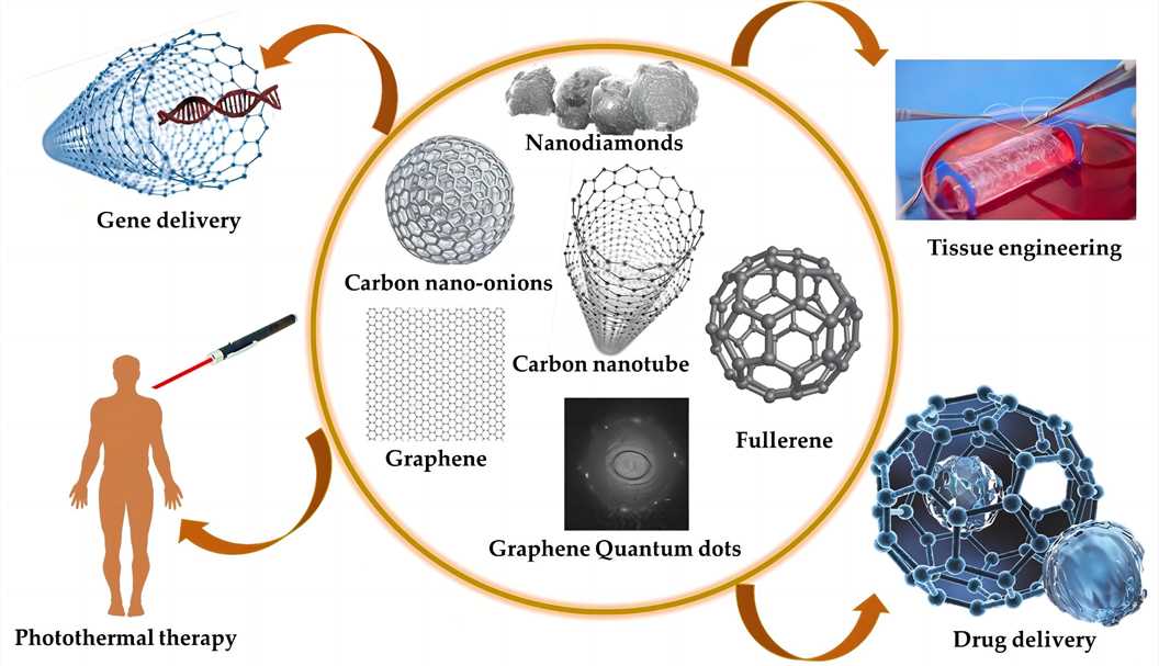 Fig.1 Carbon-based nanomaterials. (Mahor, et al., 2021)