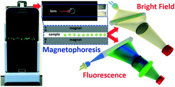 Device design of fluorescence detection in smartphone-based point-of-care technologies.