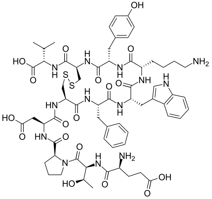 Chemical structure of urotensin II. 