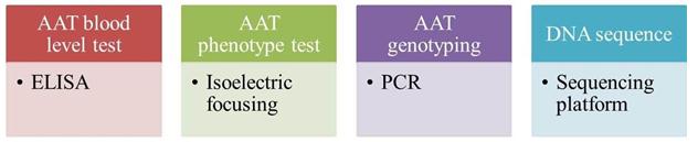 Four different modes of analysis targeting AAT proteins.