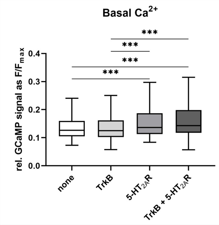 Ca2+ levels were not affected by heterodimerization of TrkB and 5-HT2A in N1E-115