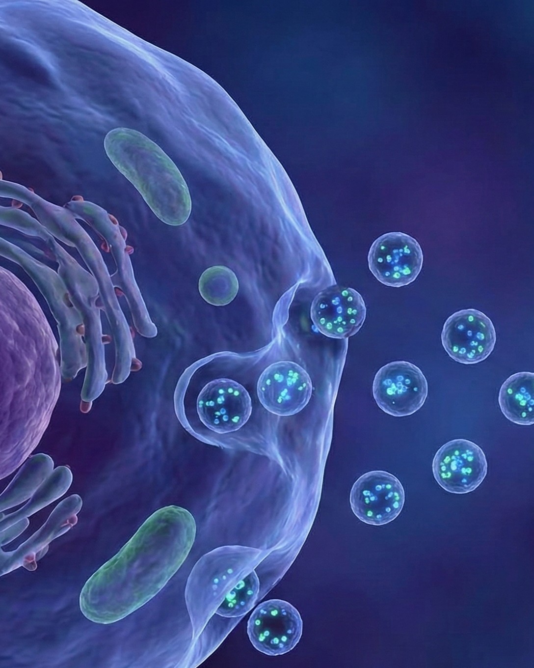 Fig.4 Stem cells release exosomes. (Creative Biolabs AI)