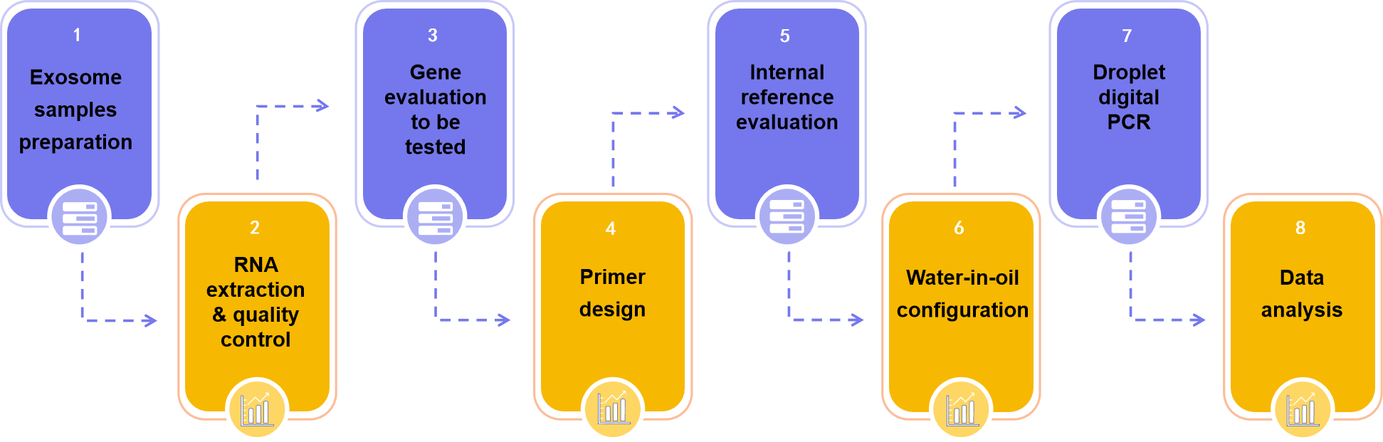 Fig. 2 Workflow of exosome RNA digital PCR analysis service. (Creative Biolabs Original)
