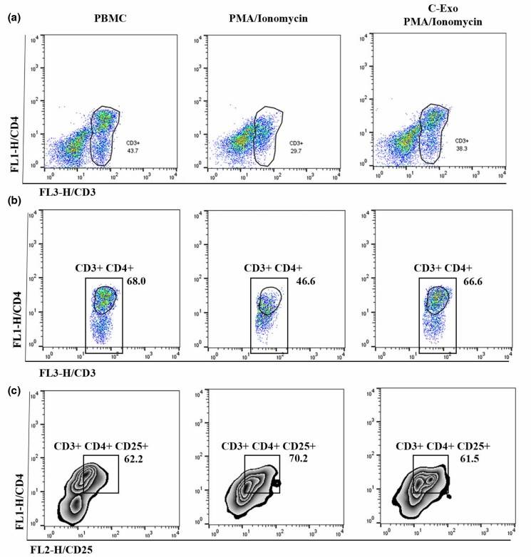 Treatment with celery exosomes decreased the proportion of CD4+CD25+ double-positive activated cells in the CD3+ cell population. (Taşlı, et al., 2022)