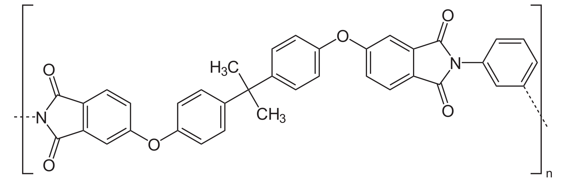 The structural formula of Polyetherimide.