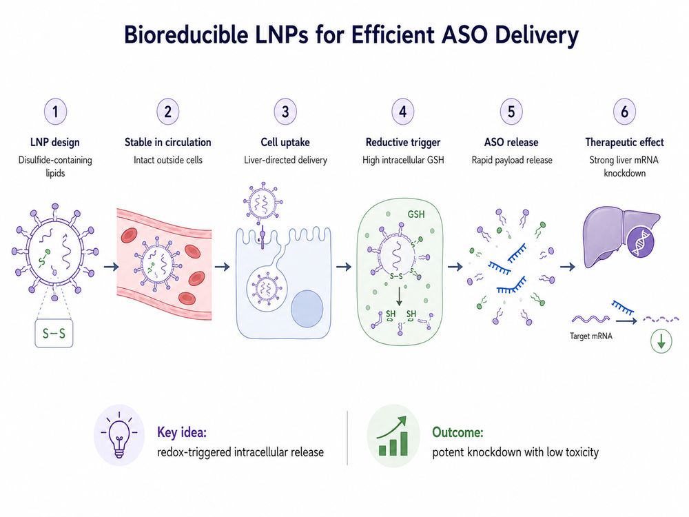 Figure 2. Bioreducible LNPs for in vitro and in vivo ASO delivery. (Creative Biolabs Original)