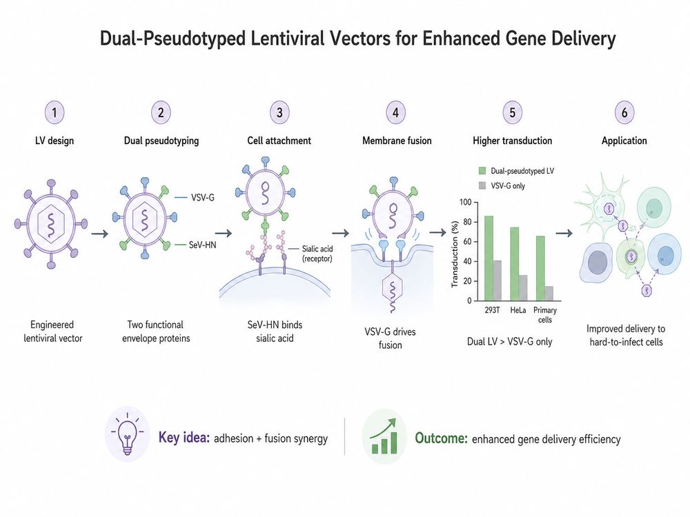 Figure 2. Dual-pseudotyped lentiviral vectors for enhanced gene delivery.