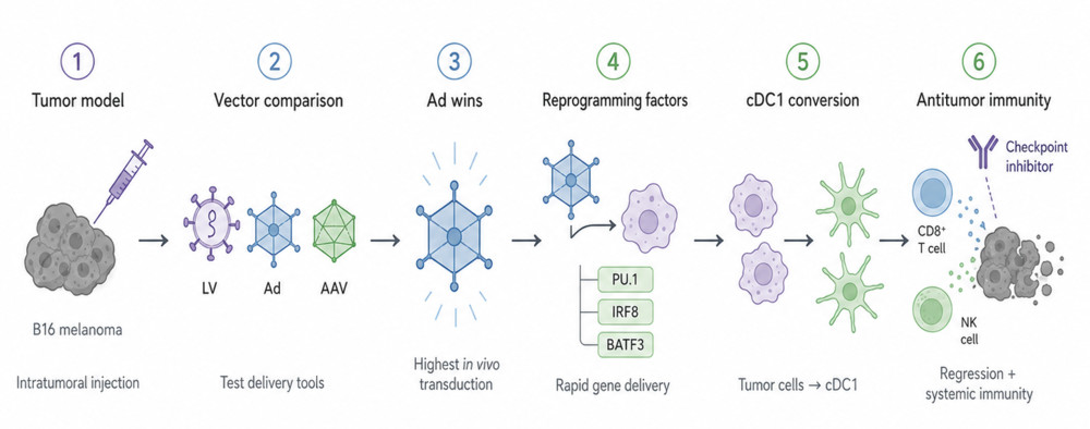 Figure 2. Direct in vivo reprogramming of dendritic cells as a therapeutic strategy for cancer
