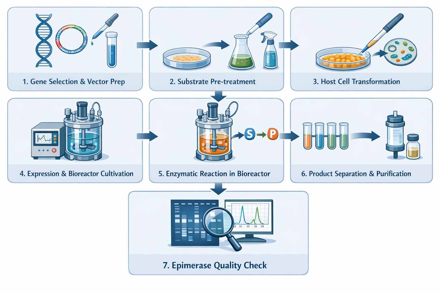 Fig. 2. Epimerase development workflow. (Creative Biolabs AI)