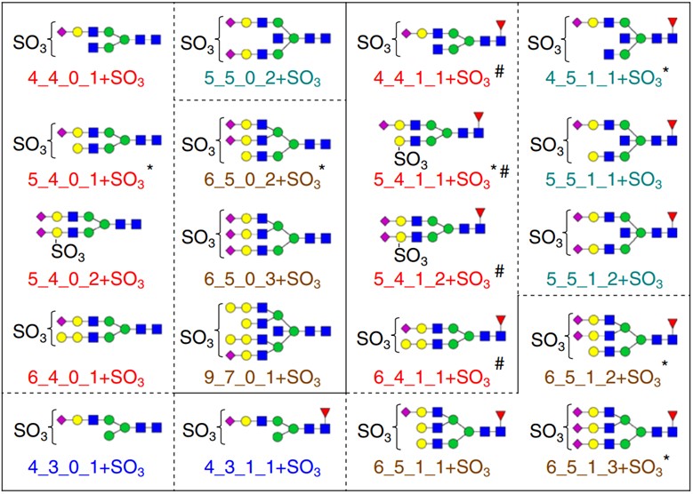 Sulfated N-glycans identified in IgG. (OA Literature)