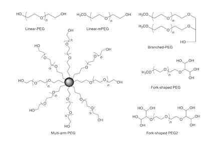 Fig.1 Derived PEG types in practical applications. (Giorgi, Agusti & de Lederkremer, 2014)