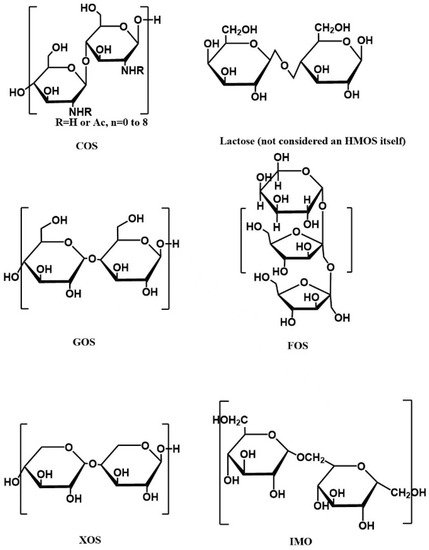Fig.1 Schematic diagram of the structure of common functional oligosaccharides.