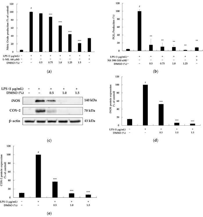 Fig.1 Effect of DMSO in LPS-stimulated RAW 264.7 cells.