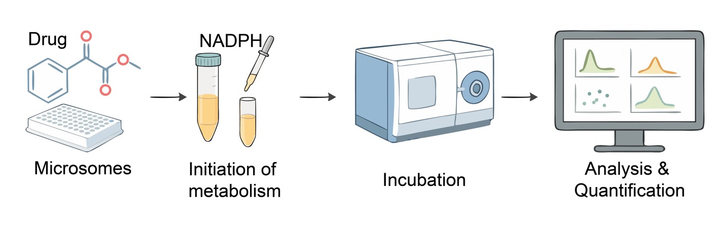 Fig.2 Core steps of the microsome stability assay process. (Creative Biolabs Original)