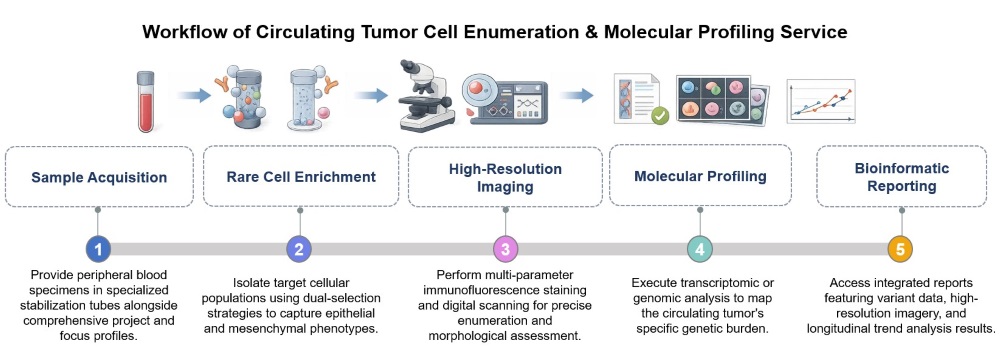 Core steps of circulating tumor cell enumeration & molecular profiling. (Creative Biolabs Original)