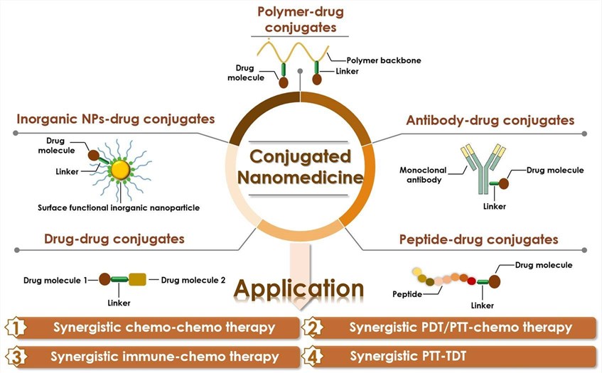 Fig 1. Research progress of conjugated nanomedicine for cancer treatment. (OA Literature)