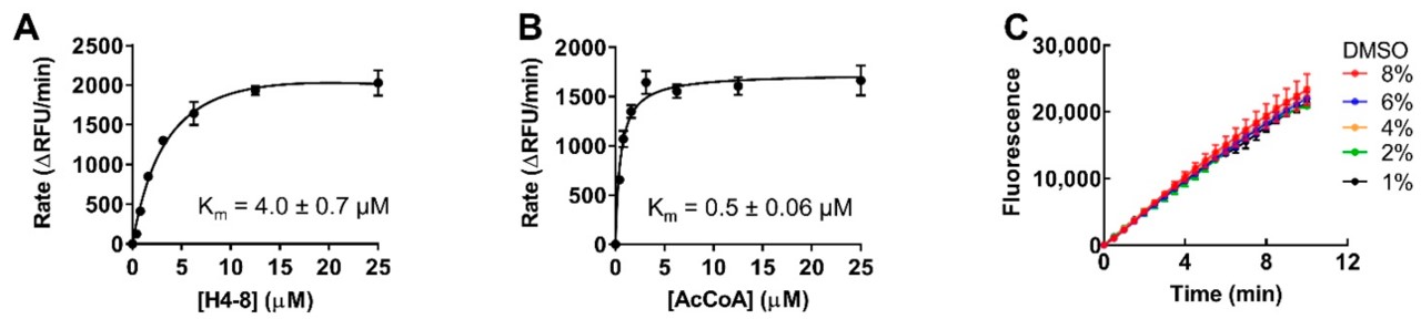 Fig.1 Steady-state kinetics of NatD activity.