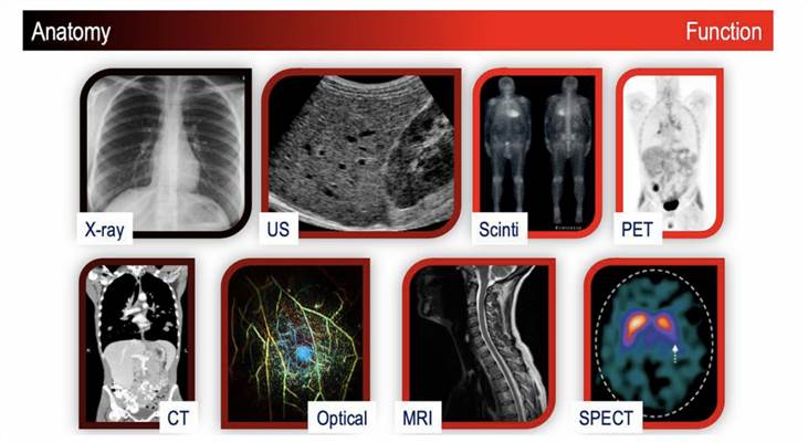 Imaging Modalities Together With Their Colour-coded Ability to Depict Anatomical and/or Functional Information